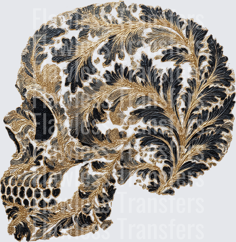 Handpainted Flourish Skull #0795