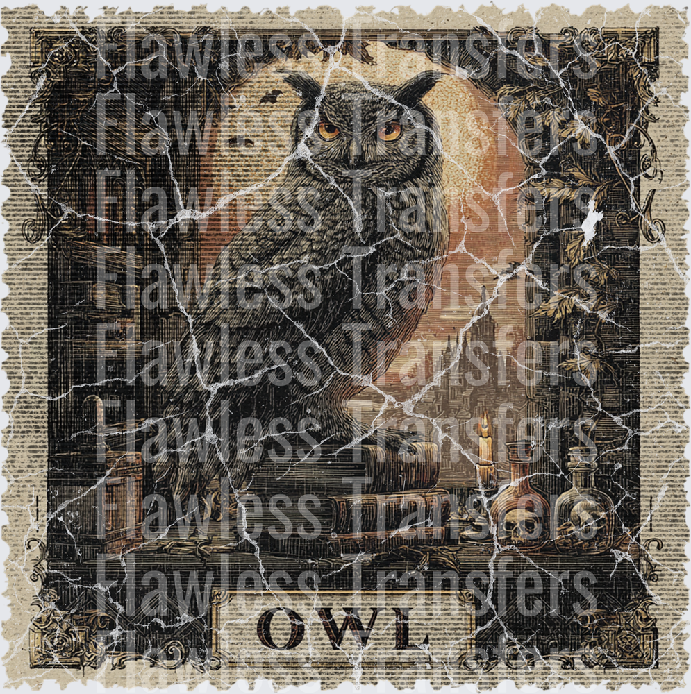 Owl Vintage Stamp #0603
