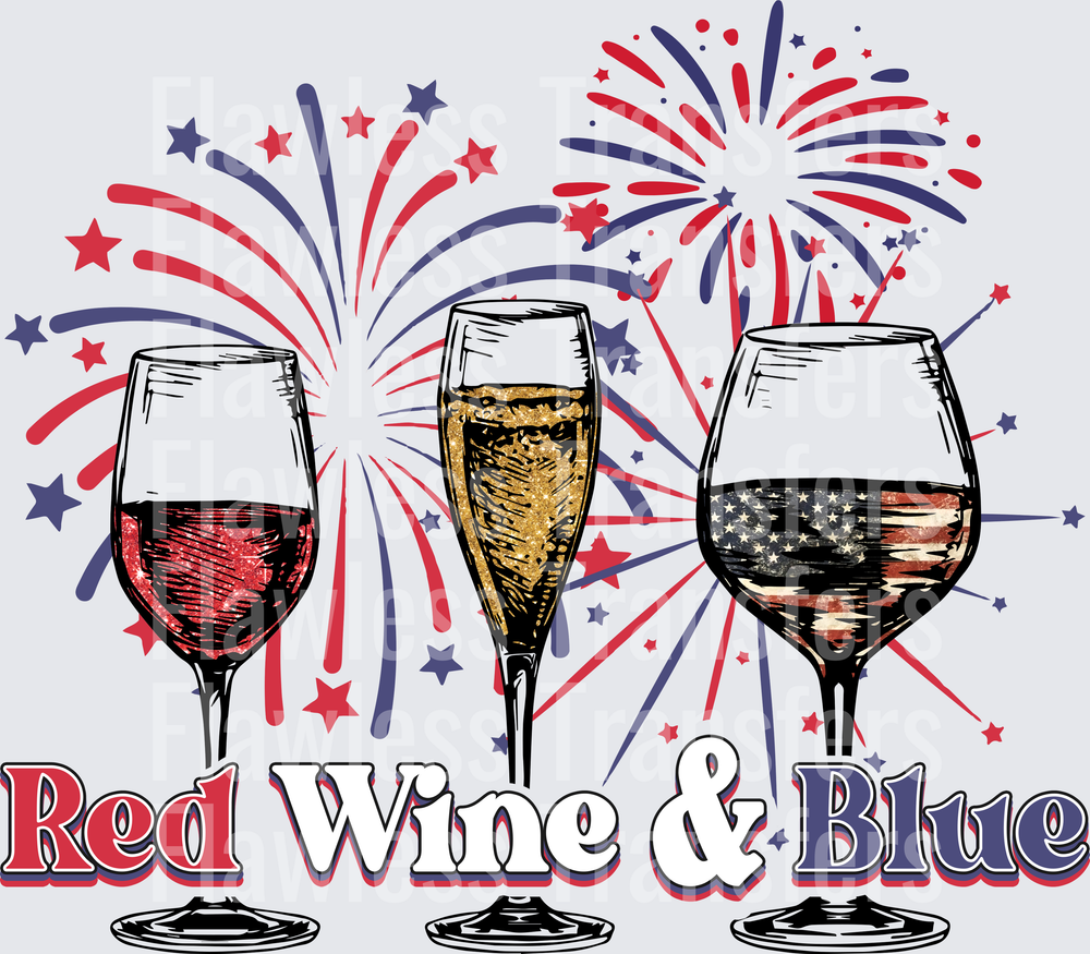 Red Wine And Blue #0075 DTF Transfer - Raw Image