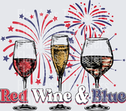 Red Wine And Blue #0075 DTF Transfer - Raw Image
