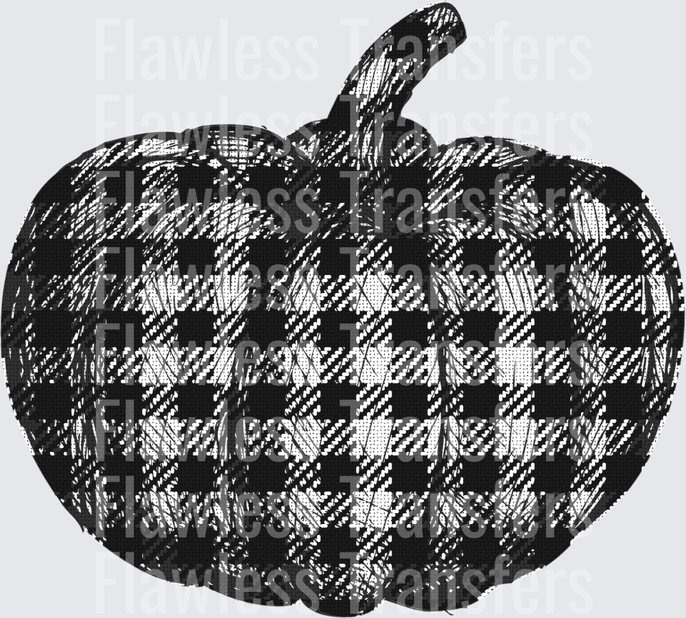 Black Cream Buffalo Plaid Pumpkin #0395