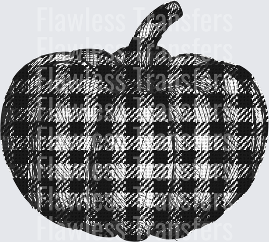 Black Cream Buffalo Plaid Pumpkin #0395