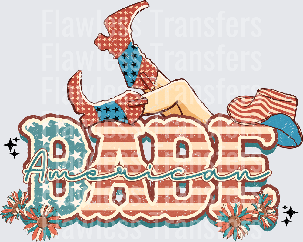 American Babe #0010 DTF Transfer - Raw Image