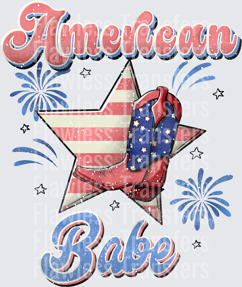 American Babe #0011 DTF Transfer - Raw Image