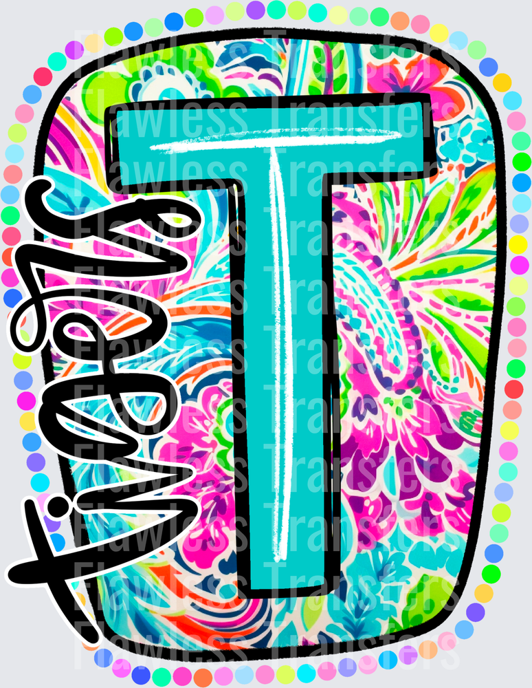 tigers scribble letter bright paisley floral #2301