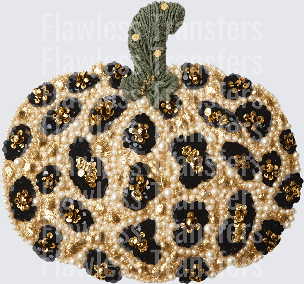 Leopard Pumpkin Faux Pearls #0343