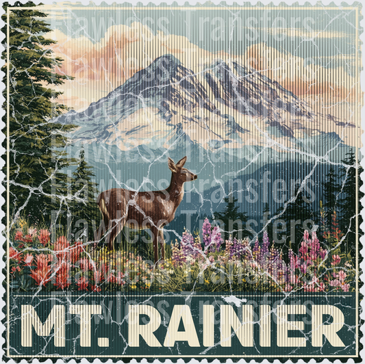 Mt Rainier Vintage Stamp #1191