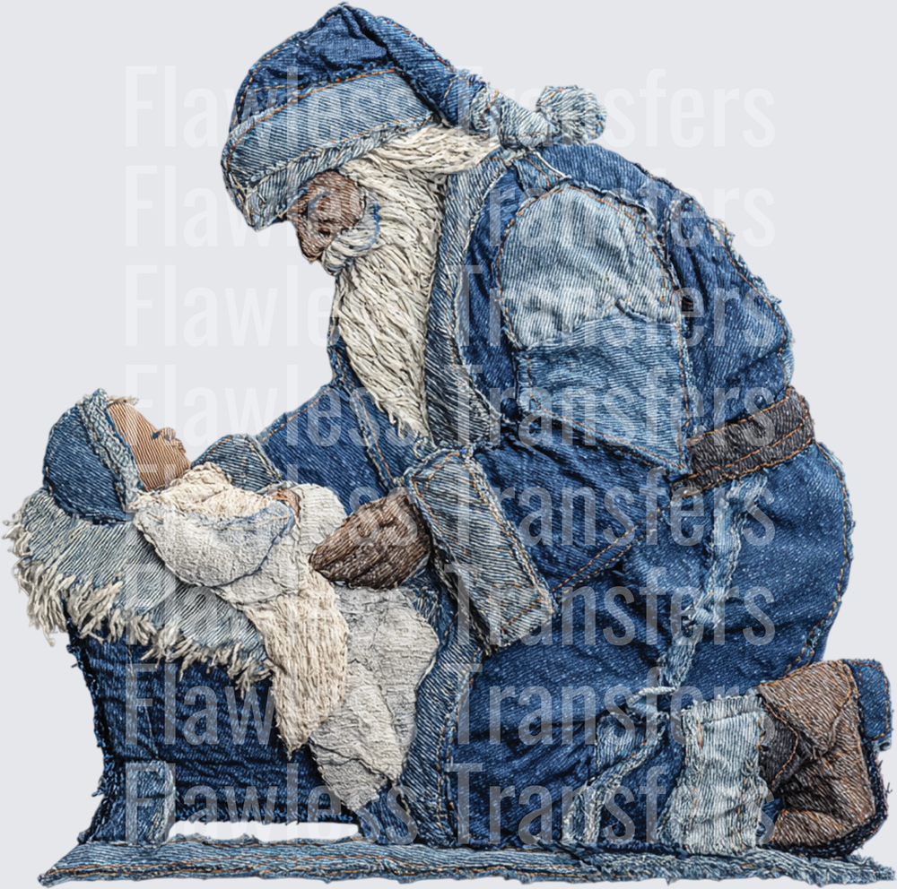 Denim Santa Baby Jesus #1798