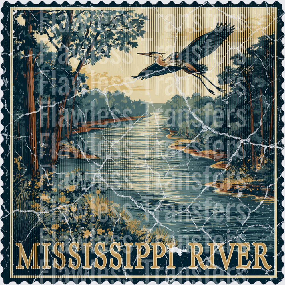 Mississippi River Vintage Stamp #1189