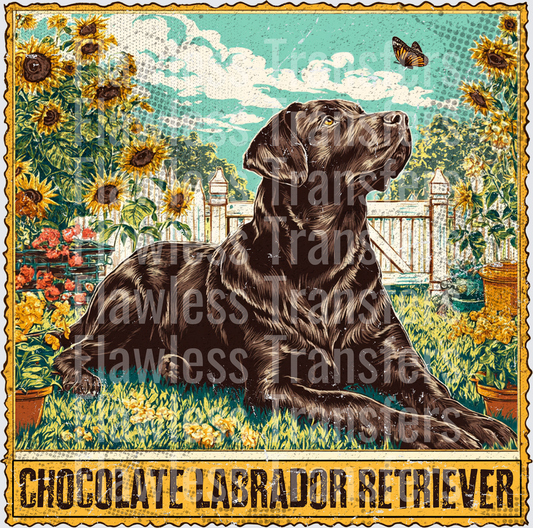 Chocolate Labrador Retriever Vintage Stamp #4195