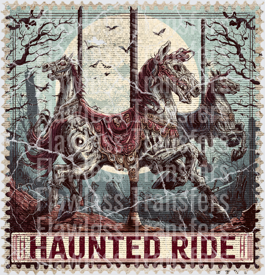 Haunted Ride Vintage Stamp #0580
