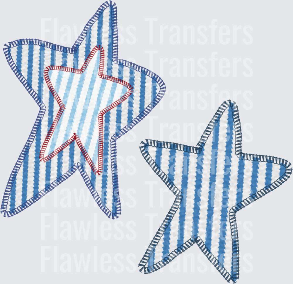 Patriotic Seersucker Pocket Print #0069 DTF Transfer - Raw Image