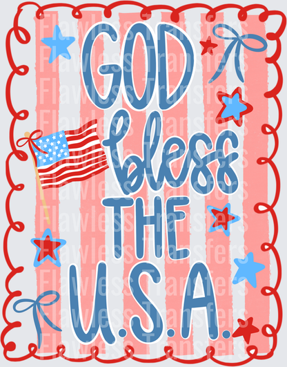 God Bless The USA #0042 DTF Transfer - Raw Image
