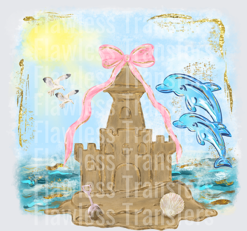 Sandcastle With Pink Bow #4564