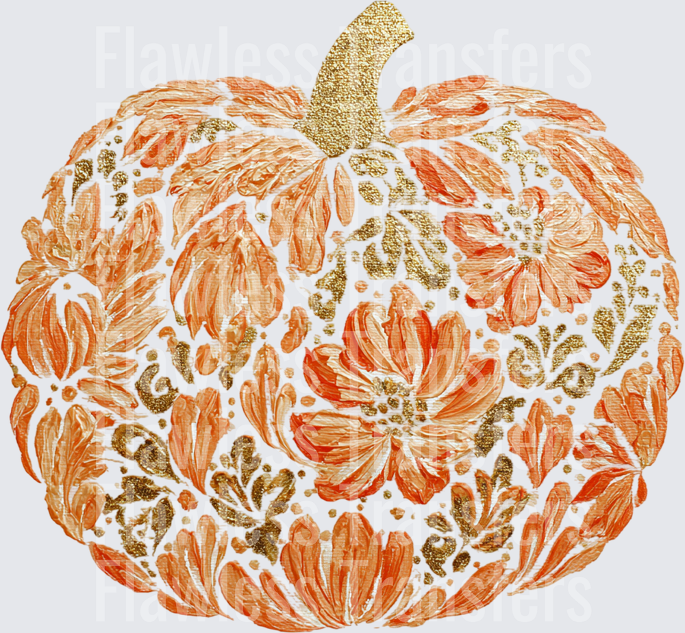 Painted Floral Pumpkin #0323