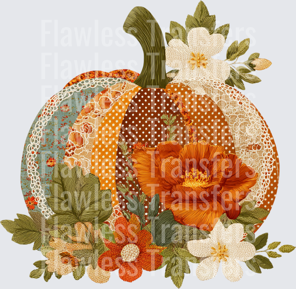 Vintage Cottage Pumpkin Patchwork #0337
