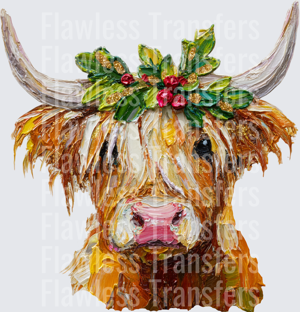 Christmas Highland Cow #1699