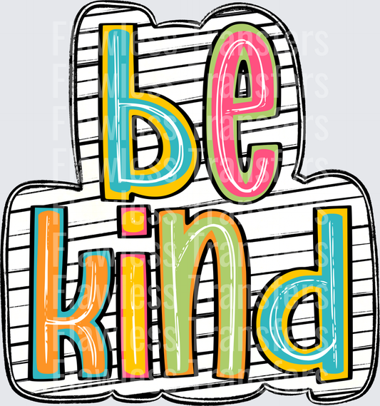 Be Kind Colorful Scribble Stripes #4396