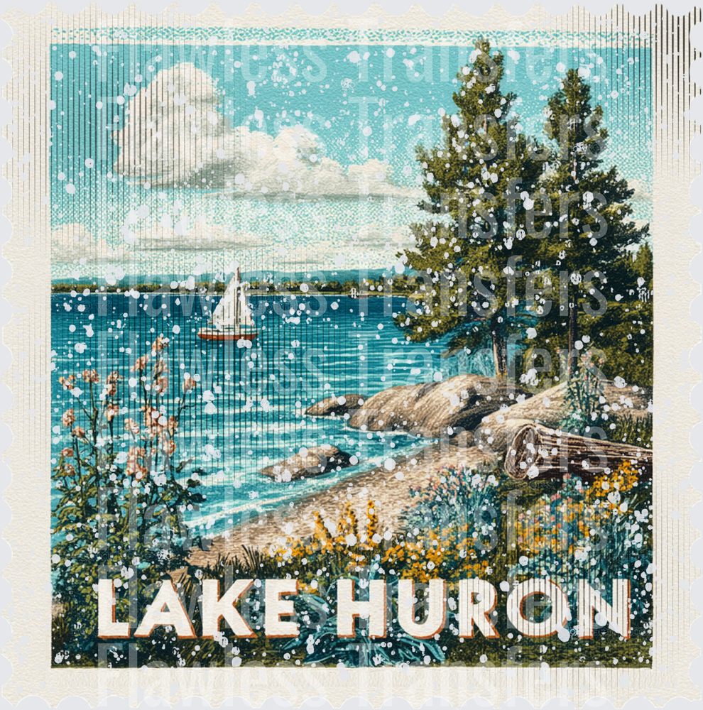 Lake Huron Vintage Stamp #1069