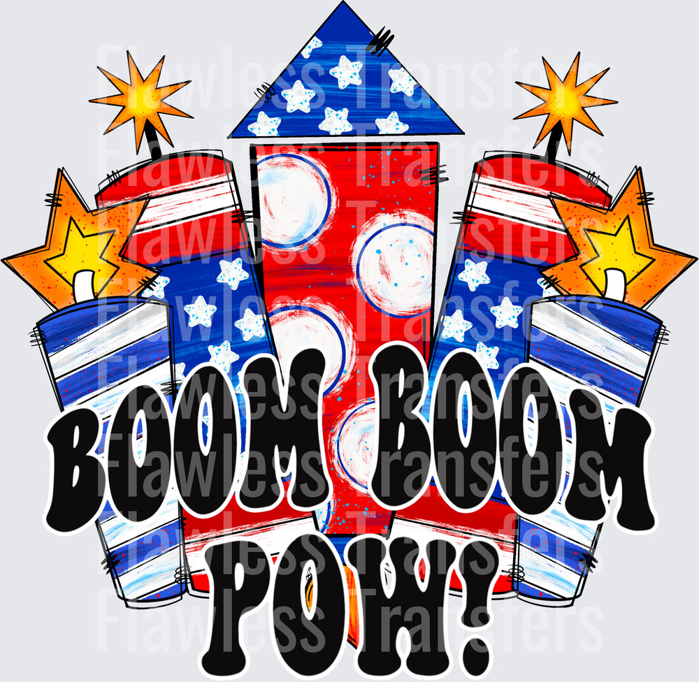 Boom Boom Pow Fireworks #0029 DTF Transfer - Raw Image