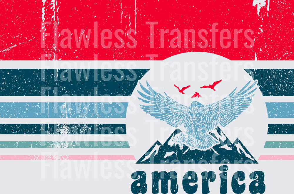 America Eagle Stripe #0008 DTF Transfer - Raw Image