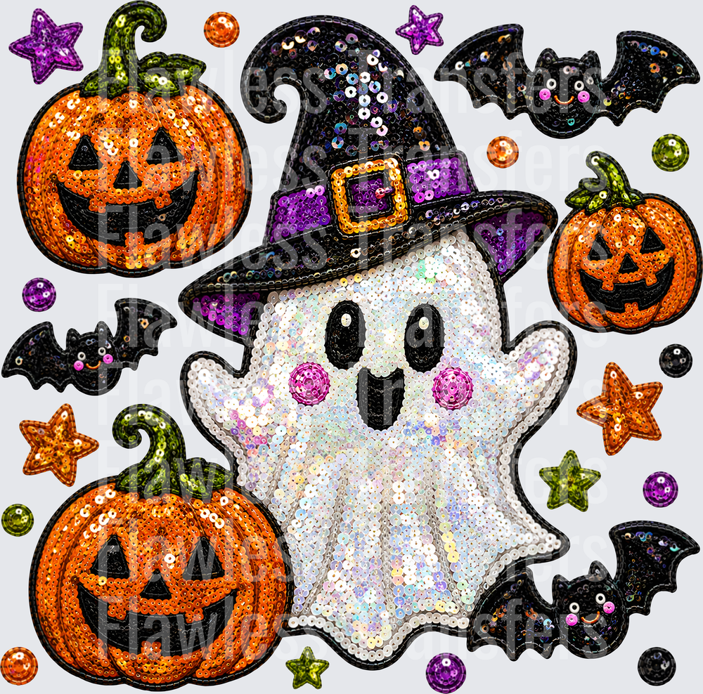 Ghost Bats Halloween Faux Sequins #0883