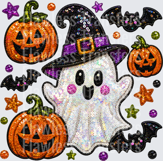 Ghost Bats Halloween Faux Sequins #0883