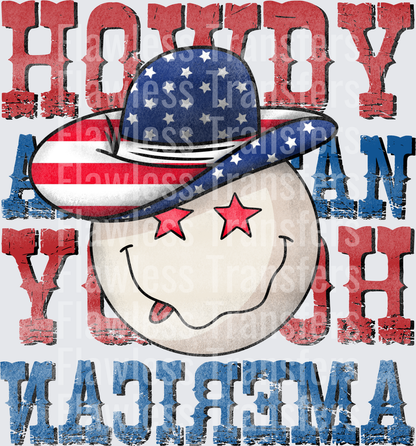 Howdy American #0046 DTF Transfer - Raw Image