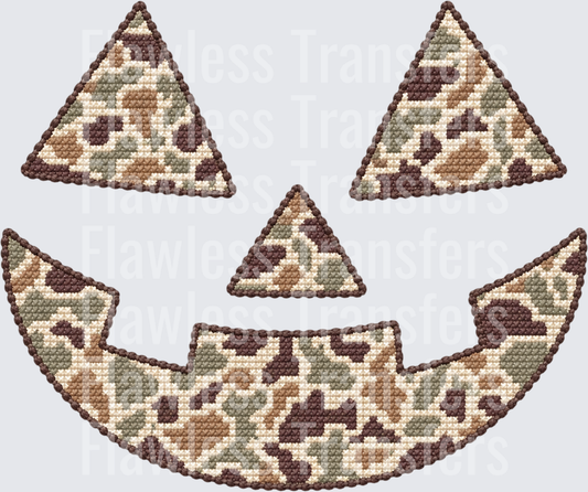 Camo Faux Stitch Pumpkin #0870