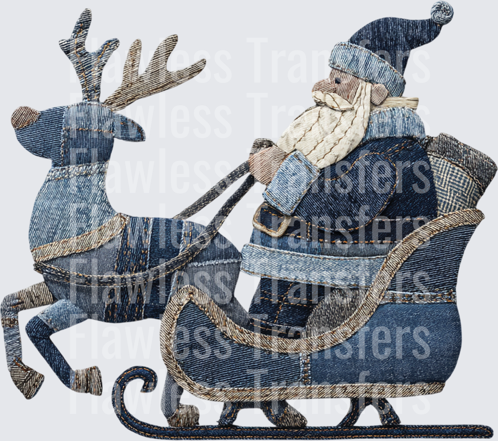 Denim Santa Reindeer #1800