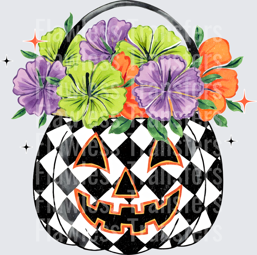 Floral Pumpkin Bucket #0774