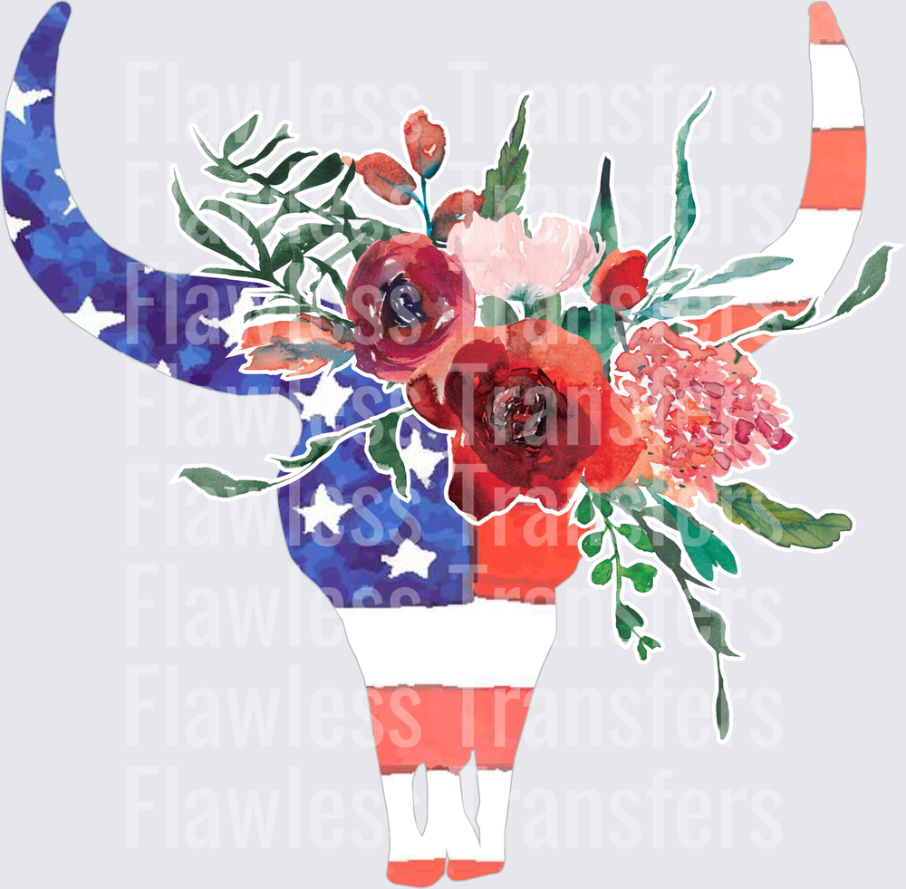 Americana Cow Skull #4071