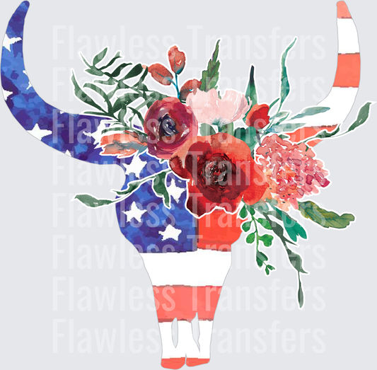 Americana Cow Skull #4071