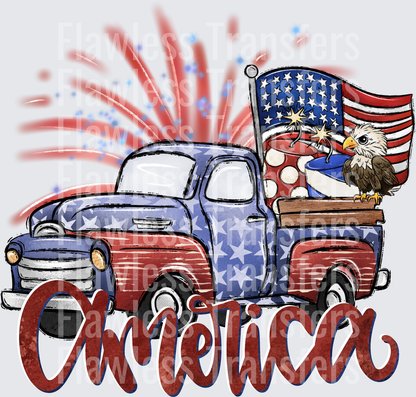 America Vintage Truck #0005 DTF Transfer - Raw Image