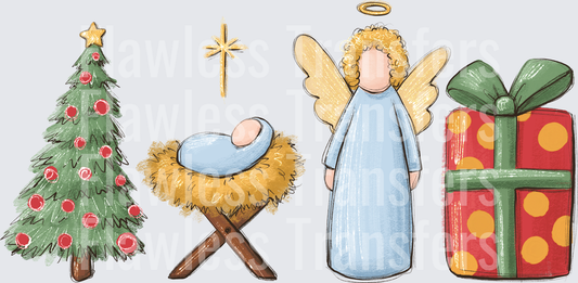 Chrismas Tree Baby Jesus Angel Present #1452