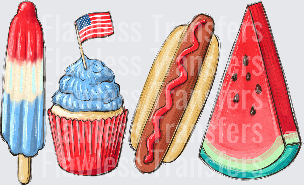 4th Of July Foods #0003 DTF Transfer - Raw Image