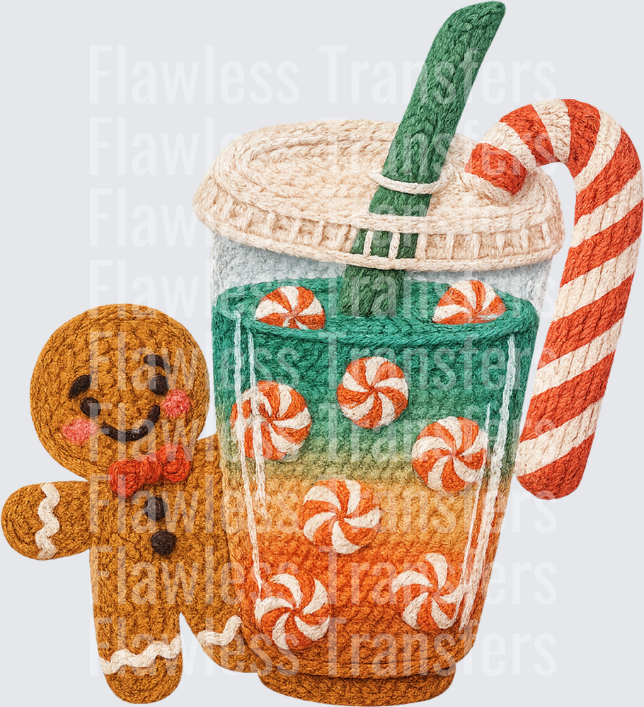 Gingerbread Candy Cane Coffee Latte #1819