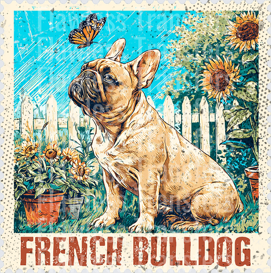 French Bulldog Vintage Stamp #4200