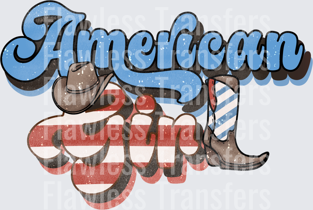American Girl #0017 DTF Transfer - Raw Image