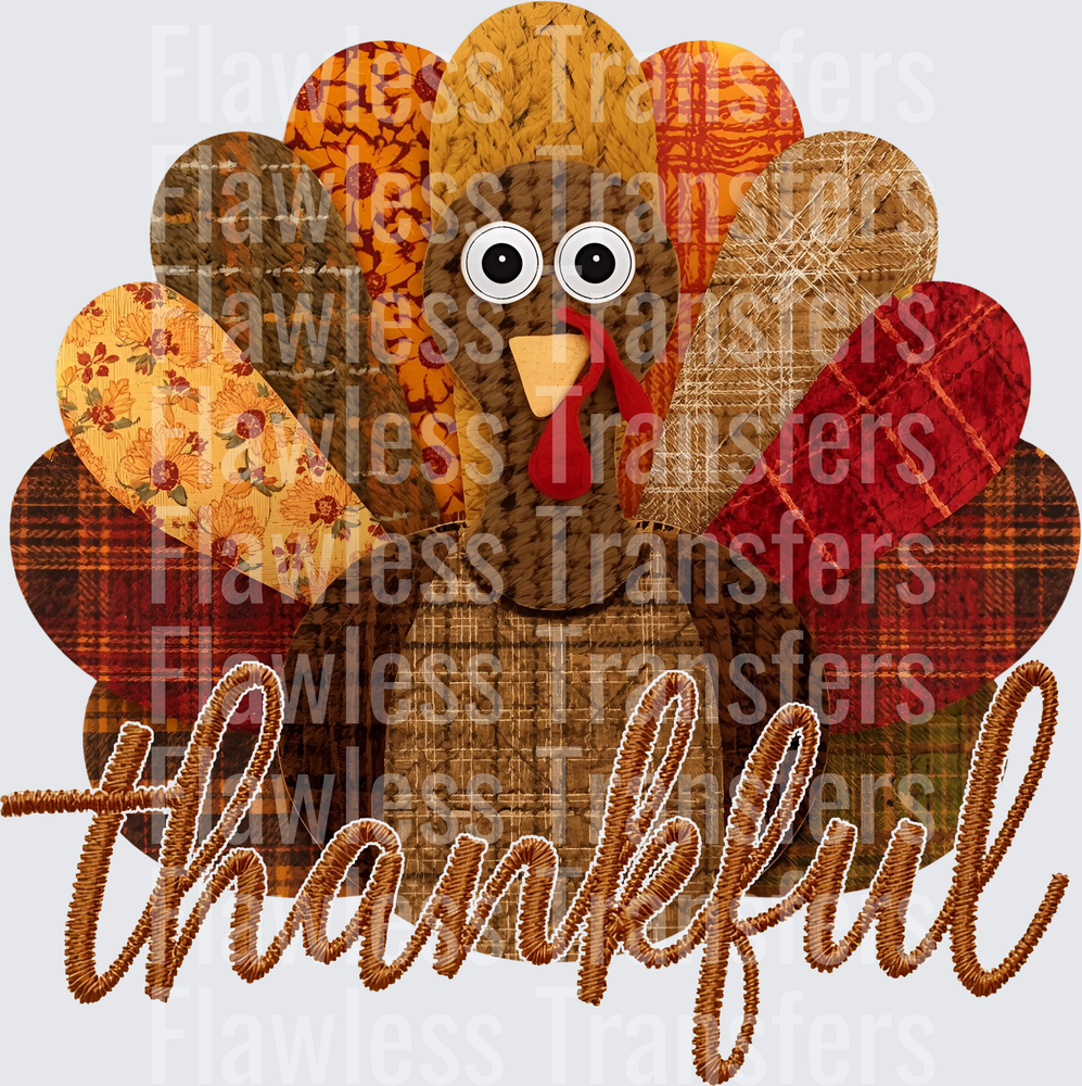 Thankful Turkey Faux Patchwork #0347