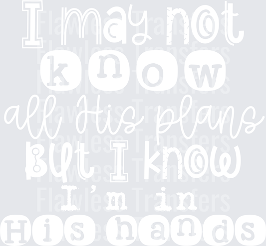 I May Not Know All His Plans #5509