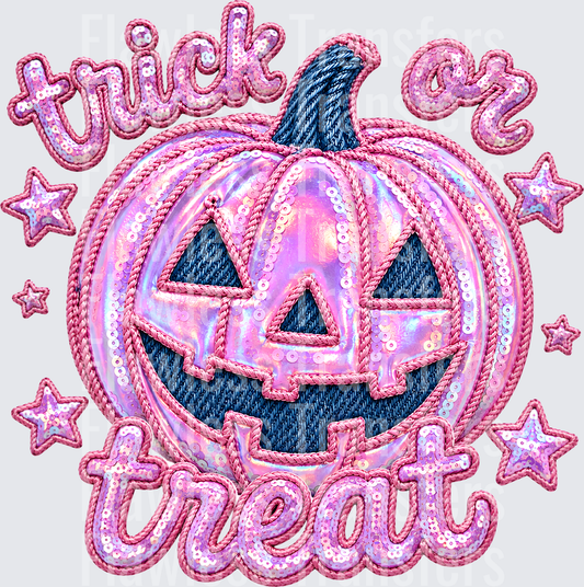 Trick Or Treat Pumpkin Faux Sequins #0863
