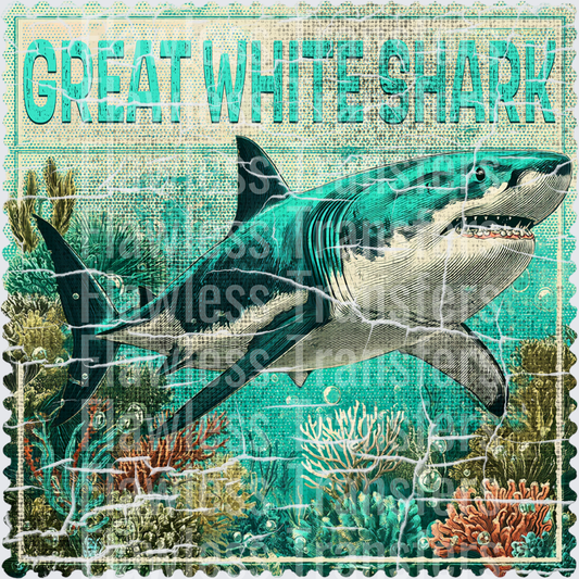 Great White Shark Vintage Stamp #4169