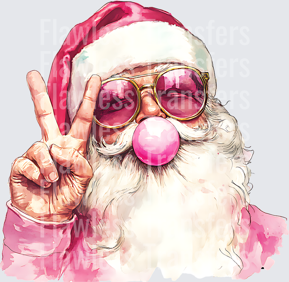 Retro Santa Blowing Bubble Gum #1559