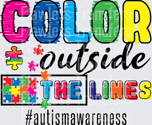 Color Outside The Lines Autism Awareness #4315