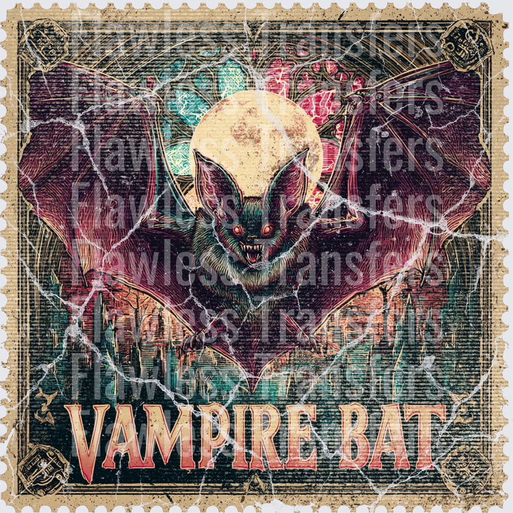 Vampire Bat Vintage Stamp #0601
