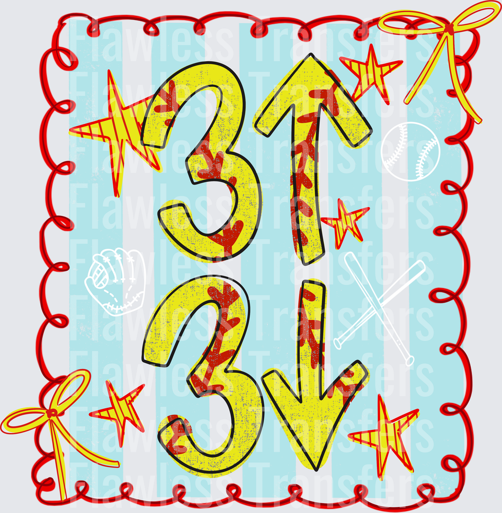 3 Up 3 Down Softball #6755