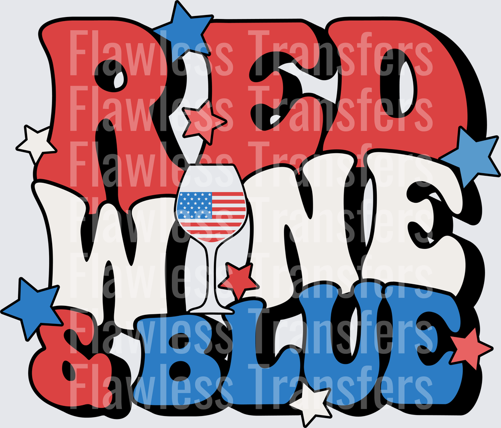 Red Wine And Blue #0074 DTF Transfer - Raw Image