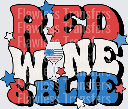 Red Wine And Blue #0074 DTF Transfer - Raw Image