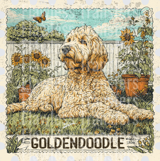 Goldendoodle Vintage Stamp #4182